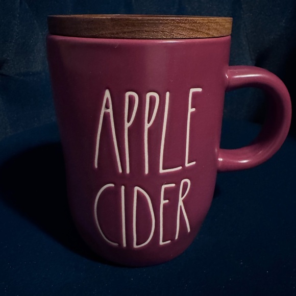 Rae Dunn Other - Rae Dunn Apple Cider Mug with Wooden Lid 18 oz XL Plum Color